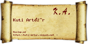 Kuti Artúr névjegykártya